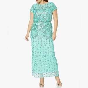 NWT Brianna Jade Sequin Formal Beaded Dress Size Womens 20W